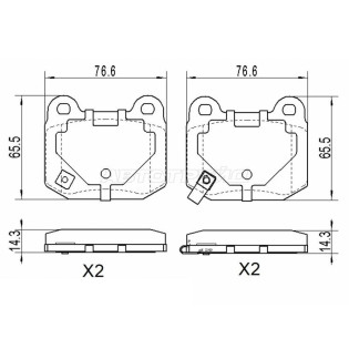 Колодки тормозные зад SUBARU IMPREZA 00-04/FORESTER 03-07/LEGACY 00-03 SAT