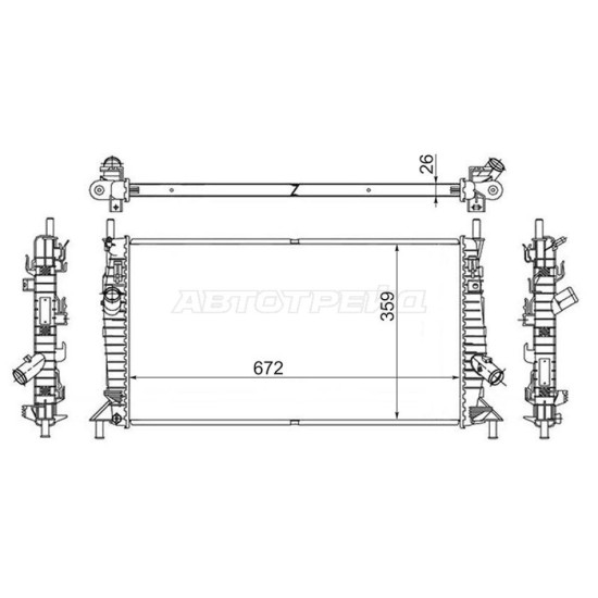 Радиатор MAZDA 3 1.4/1.6/1.6D/2.0/2.0D 03-09/FORD FOCUS II/C-MAX 1.4/1.6/1.6D/1.8/1.8TD/2.0/2 KOYO