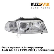 Фара правая +/- корректор Audi A4 B5 (1999-2001) рестайлинг KUZOVIK