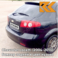 Бампер задний в цвет кузова Chevrolet Lacetti (2004-2013) хэтчбек 87U - Pearl Black - Черный