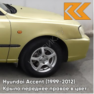 Крыло переднее правое в цвет кузова Hyundai Accent (1999-2012) Y01 - GOLD - Золотой