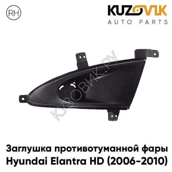 Заглушка противотуманной фары Hyundai Elantra HD (2006-2010) правая KUZOVIK