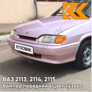 Бампер передний в цвет кузова ВАЗ 2113, 2114, 2115 без птф 217 - Миндаль - Розовый